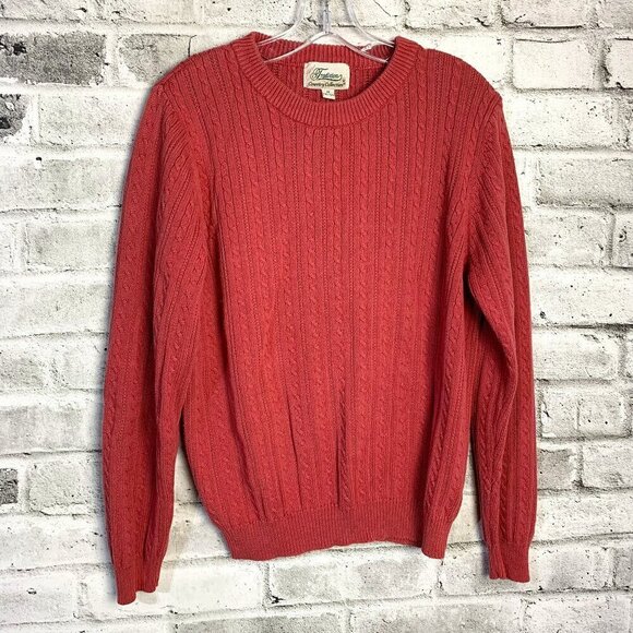 Vintage Sweaters - Vintage Tradition Country Collection Cable Knit Crewneck Sweater